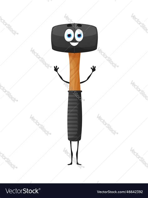 Cartoon Rubber Mallet Tool Character Construction Vector Image