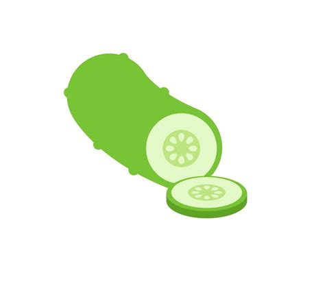 Pepino Vector Aislado Emoticon Pepino Icono Vector Premium