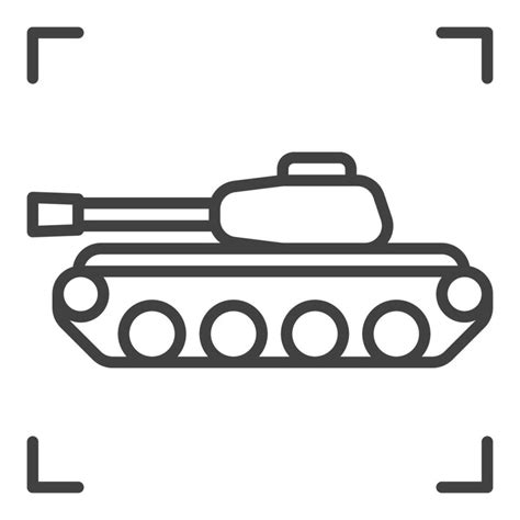 Military Tank vector War concept outline icon or sign 35558312 Vector ...