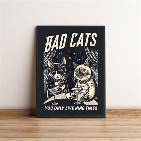 Funny Cat Poster Cat Lover Poster Cat Wall Art Pussy Wall Art Funny Home Decor Cat Room