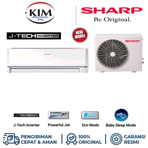 Jual AC SHARP 1 PK AH X10BEY 1 PK INVERTER J TECH TURBO COOLING R32