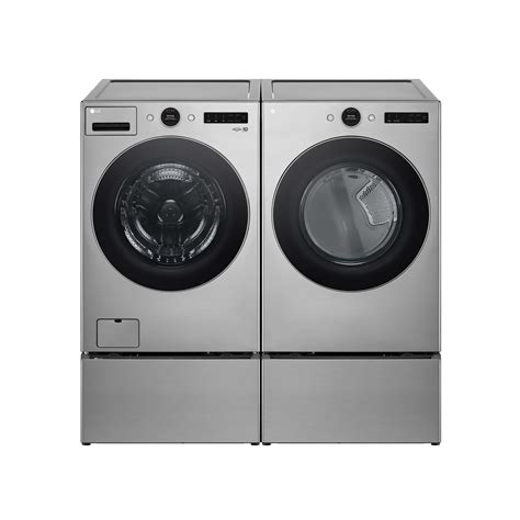 Shop Lg Front Load Turbowash Steam Graphite Washer And Dryer Stackable Set At