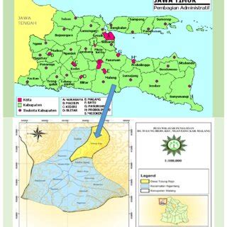 Gambar 1. Peta lokasi penelitian di Desa Tulungrejo, Kecamatan... | Download Scientific Diagram