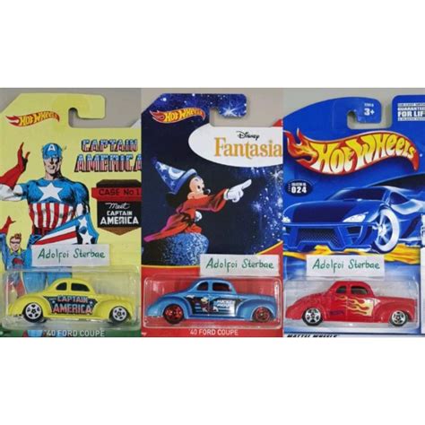 Hotwheels Hot Wheels 40 Ford Coupe Captain America Edition Case No 1 First Editions Star Disney