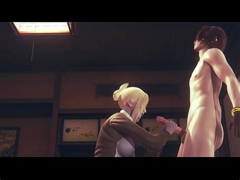 Shingeki no kyojin Hentai Annie Leonhart Masturbación con la mano y mamada Japonés Asiático