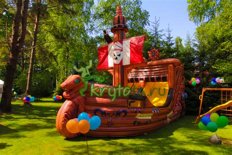 Надувная горка «Пиратский корабль» в аренду за 50000 рублей