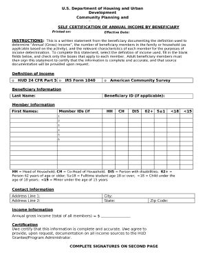 Self Certification Of Annual Income By Beneficiary Doc Template Pdffiller