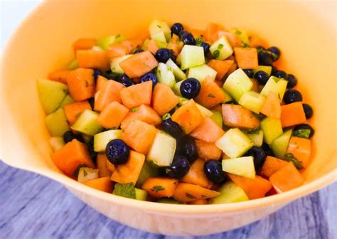 Melon Fruit Salad with Honey Lime Mint Dressing | Whole Made Living