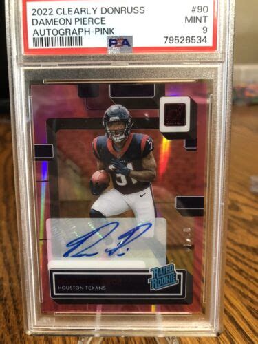 2022 Donruss Clearly Football Dameon Pierce Rated Rookie Auto Pink 3 10