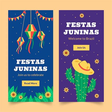 Plantilla De Banner Vertical Plano Para Celebraciones Brasile As Festas