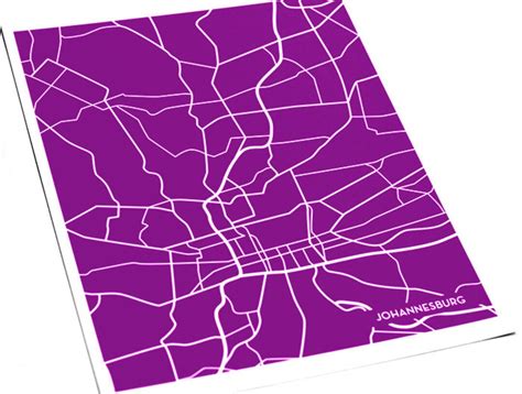 Johannesburg Line Art Map Print South Africa City Map Wall Art 8x10