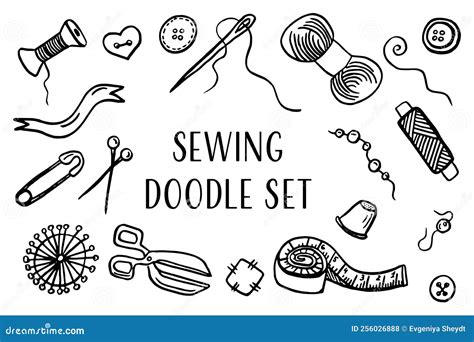 Sewing Set Doodle Kit For Fashion Designer To Sew Tailoring Shop