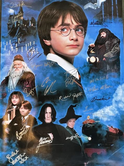 Harry Potter The Sorcerers Stone Cast Signed Movie Poster