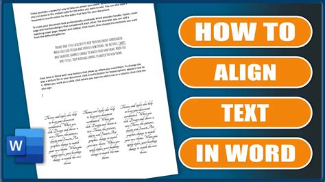 How To Align Text In Word Text Boxes Centre Text In Ms Word Youtube