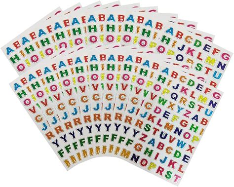 1400 Pieces Colorful Alphabet Stickers Glitter Letter Stickers（20