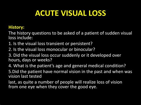 Ppt Acute Visual Loss Powerpoint Presentation Free Download Id1858408