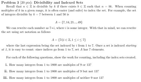 Solved Problem 3 20 Pts] Divisibility And Indexed Sets