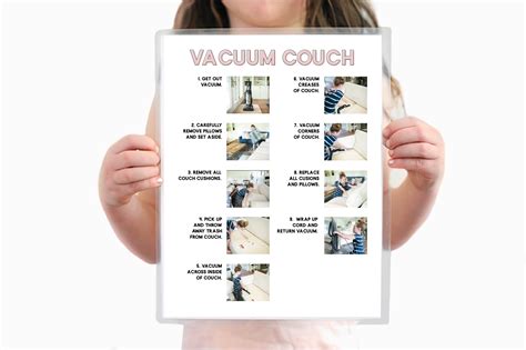 Vacuum Couch Step By Step Visual Aid Cleaning Chore Guides Etsy