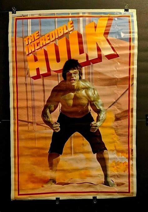 Rare ORIGINAL VINTAGE 1979 LOU FERRIGNO As THE INCREDIBLE HULK POSTER