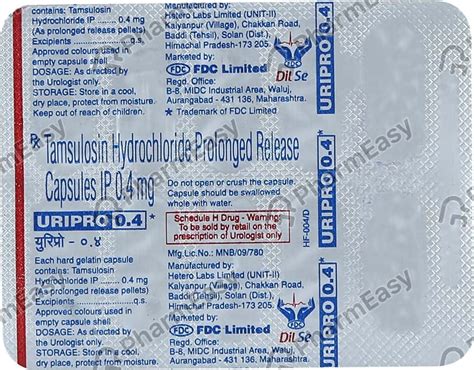 Uripro 0 4 MG Capsule 10 Uses Side Effects Price Dosage PharmEasy