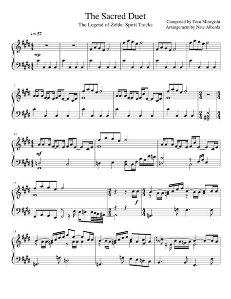 The Sacred Duet Sheet Music For Piano Solo