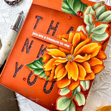 Fiery No-Line Dahlia with Simon Says Stamp!
