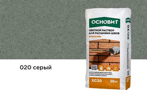 Цветной раствор для расшивки швов Основит БРИКСЭЙВ XC30 020 серый, 20 ...