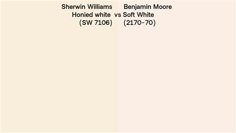 Sherwin Williams Honied White Sw 7106 Vs Benjamin Moore Soft White 2170 70 Side By Side