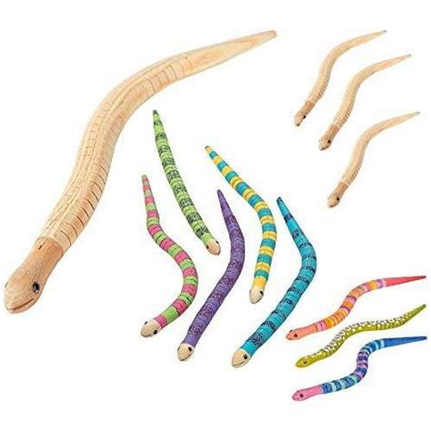 Diy Wooden Wiggly 12 Snakes 12 Pack Arts And Crafts Unfinished