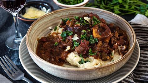 Osso Buco In Red Wine Sauce With Cauliflower Mash Recipe Beef Lamb New Zealand