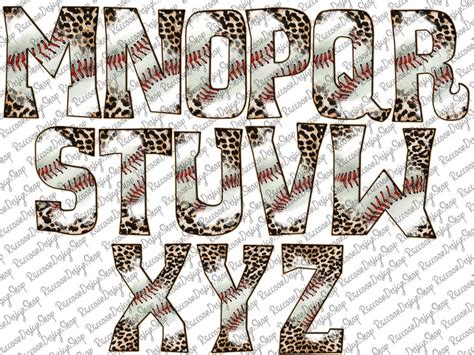 Baseball Alphabet Letters Png Bundle Baseball Sports Doodle Etsy