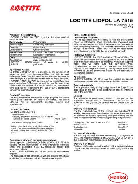Henkel Loctite Pdf Adhesive Lamination