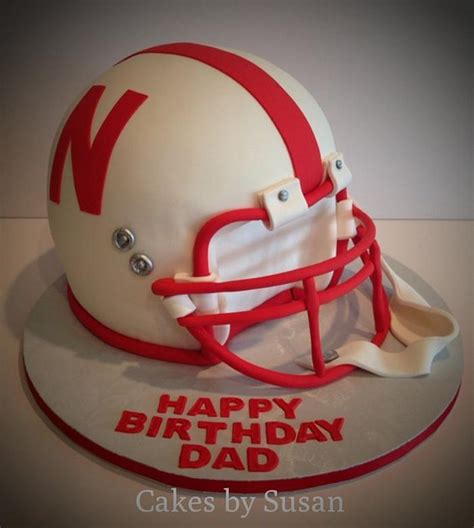 Nebraska huskers football helmet - Decorated Cake by - CakesDecor