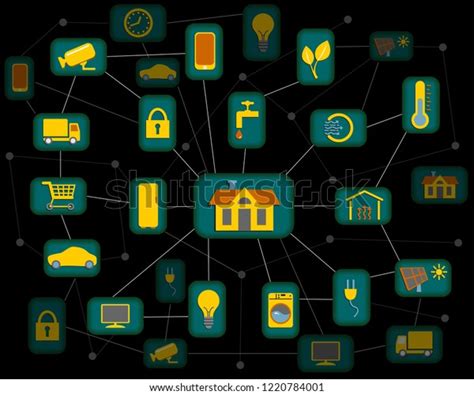 Internet Things Iot Connected House 5g Stock Vector Royalty Free