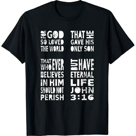 John 3 16 Bible Verse Christian Cross T Shirt