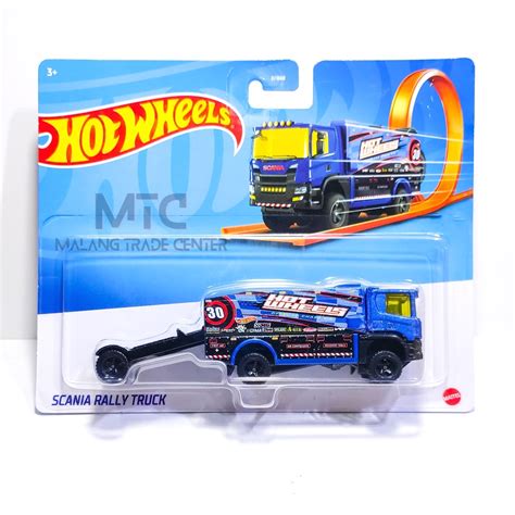 Jual Hot Wheels Haulers Track Stars Scania Rally Truck Blue 938G