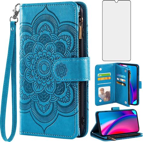 Asuwish Phone Case For Blu G91s Wallet Cover With Tempered