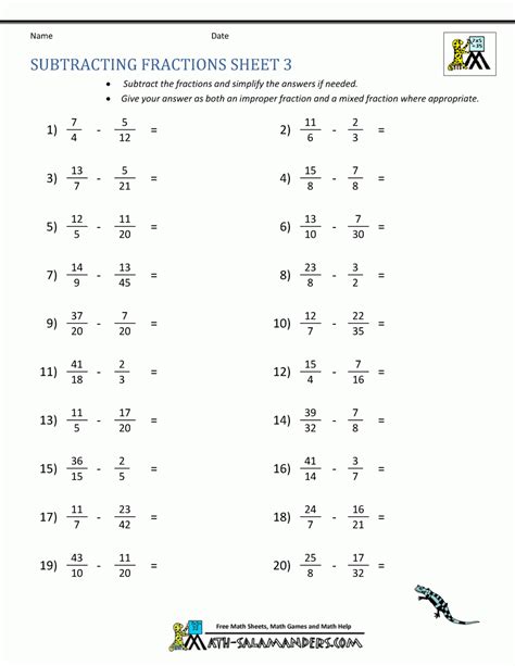 How To Add And Subtract Unlike Fractions