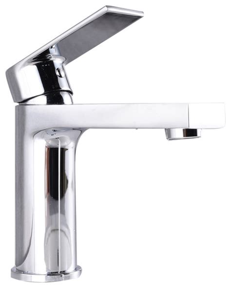 Single Handle Low Arc Lavatory Faucet In Chrome Finish Contemporary