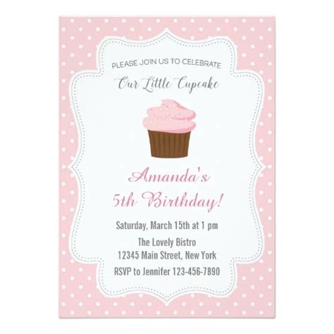 Pink Cupcake Birthday Invitation Zazzle Invitaciones Minnie