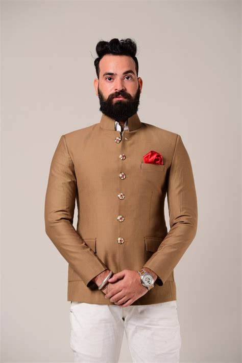 Bespoke Almond Brown Indian Maharaja Style Royal Jodhpuri Bandhgala Suit For Mens At Rs 7999