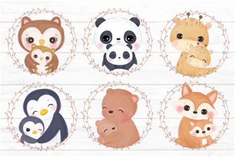 Mother And Baby Animal Clipart