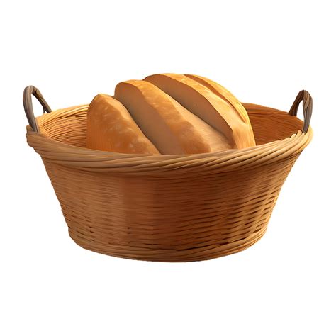 Ai Generated Single Bread Basket Isolated On Transparent Background