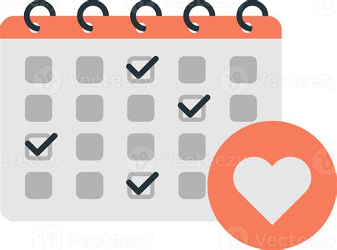 Ilustración De Calendario Y Corazón En Estilo Minimalista 15285127 Png