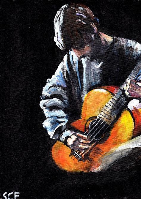 Guitar Man Painting By Sheila Fleming Pixels