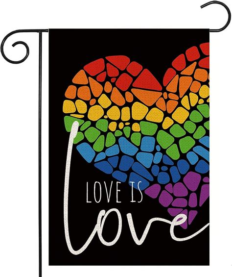 Love Is Love Rainbow Pride Garden Flag Double Sided Gay Pride Lesbian Lgbtq Pride Love Hears