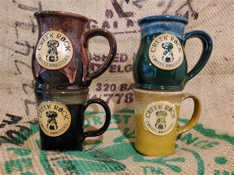 American Made Coffee Mugs With Creek Rock Coffee Logo Etsy