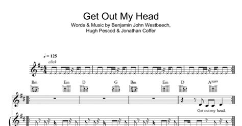 Get Out My Head Piano Vocal And Guitar Chords Print Sheet Music Now