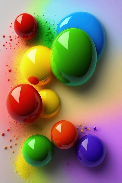 Premium Ai Image Colorful Balls On A Colorful Background
