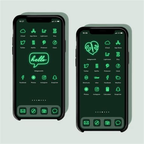 Green Neon App Icons Neon Aesthetic Ios Icons Iphone Icon Etsy